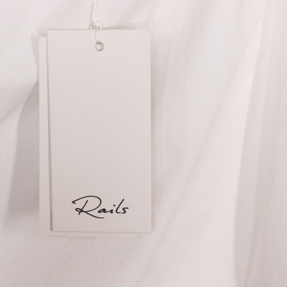 Rails Blouse Womens Size Large‎ White Jayla Poplin Top One Shoulder Cropped NWT - Picture 4 of 5
